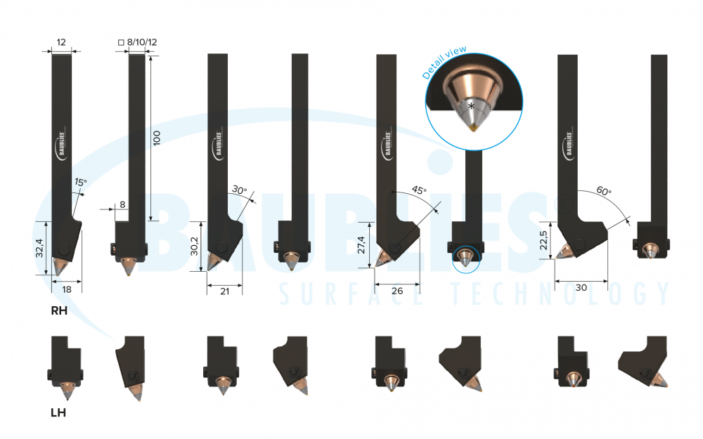 Datasheet Baublies diamond burnishing tool COLIBRI for external use