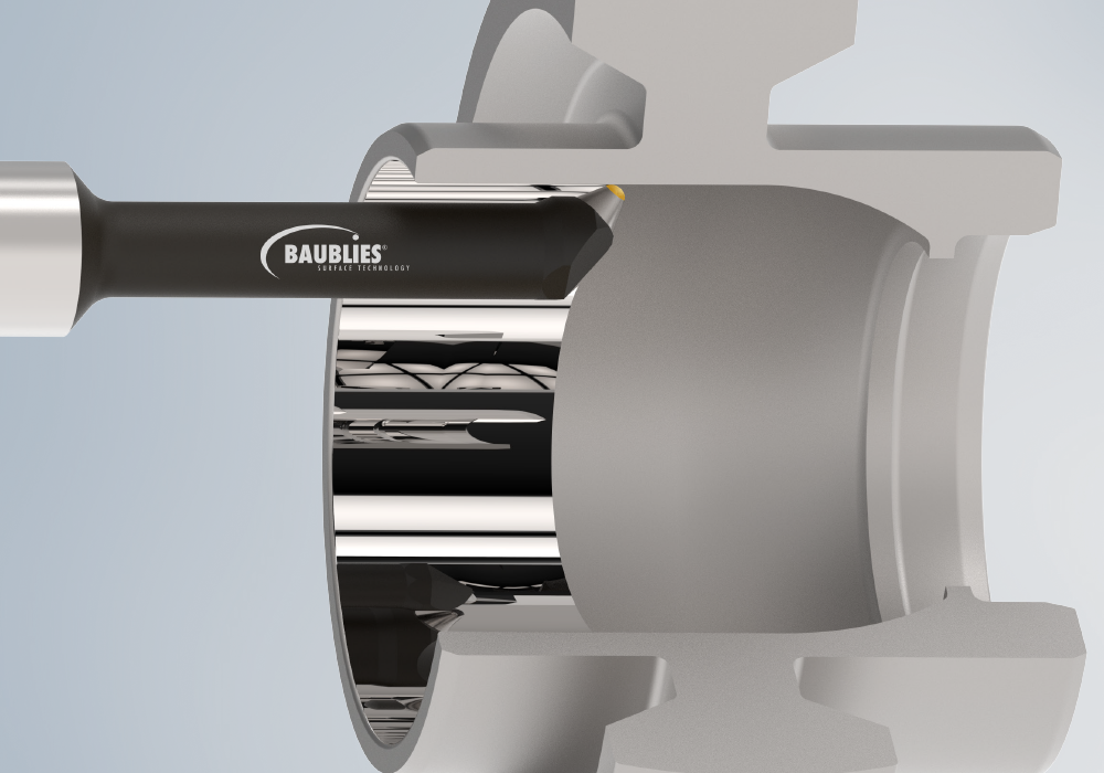 Baublies Diamant-Glättwerkzeug starr für die Innenbearbeitung zum Glätten und Verfestigen von Bohrungen ab Ø 4 mm und Konturen