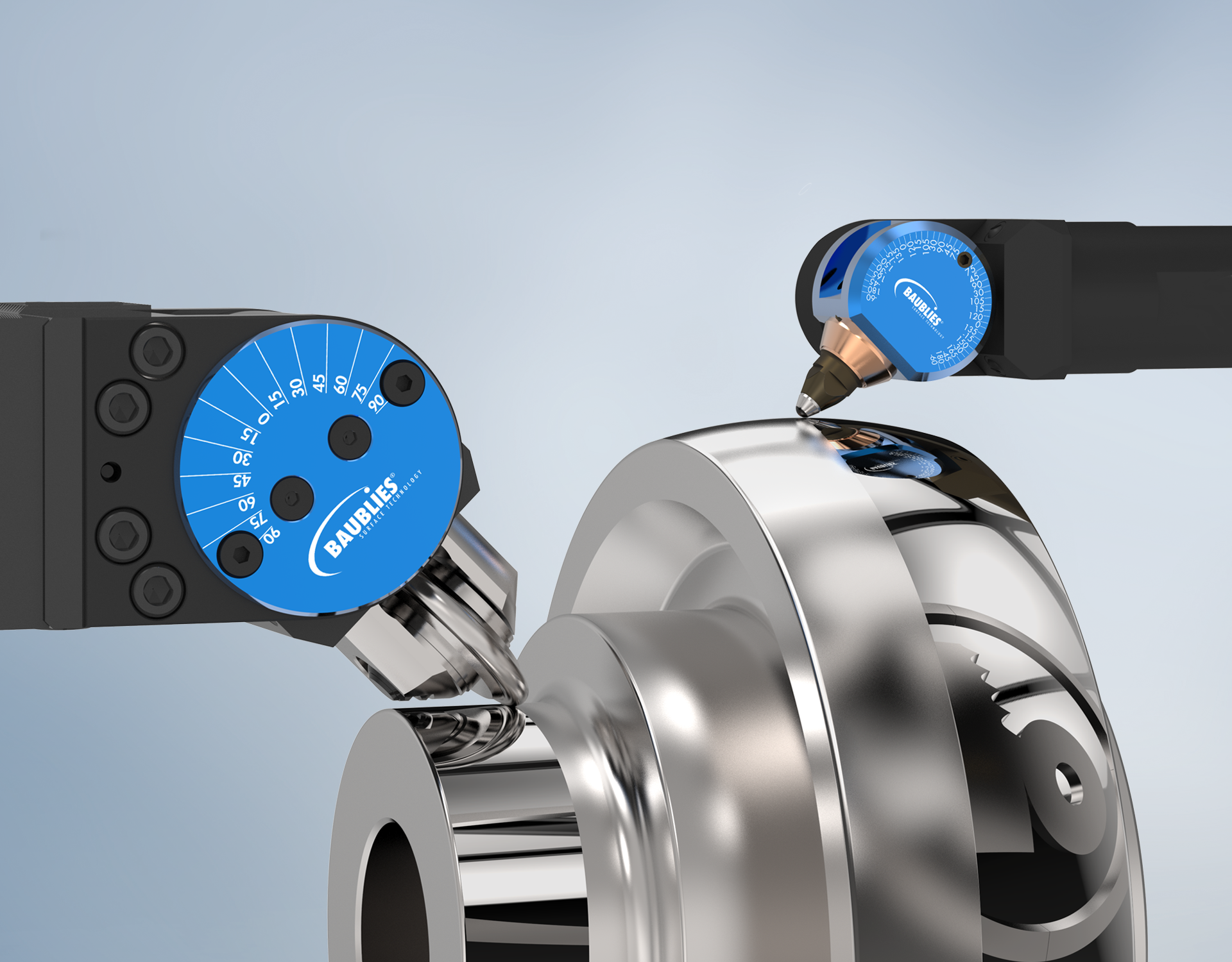 Baublies Einrollen-Werkzeug und Diamant-Glättwerkzeug im Einsatz